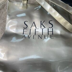 Saks Fifth Avenue Silver Luxury Tote